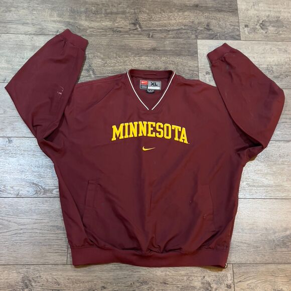 Vintage 90s Nike Team Tag Minnesota Gophers Center Swoosh Windbreaker - Men's XL
